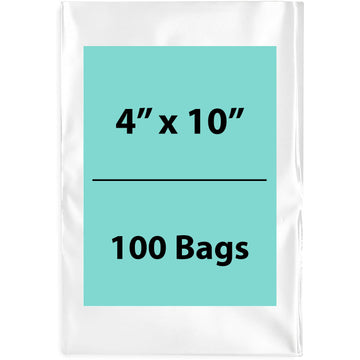 Clear Poly Bags Thickness: 4 Mil Size: 4 inch (width) X 10 inch (Height) Pack of 100 Bags